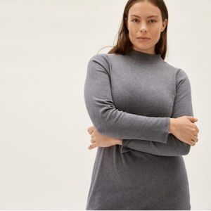 Everlane Mock Neck Long Sleeve Cotton Dress